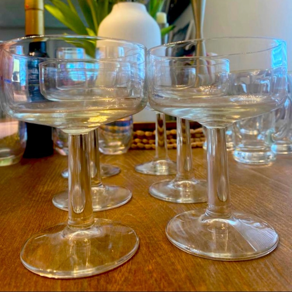 Mid Century style vintage Coupe glasses set of (6)